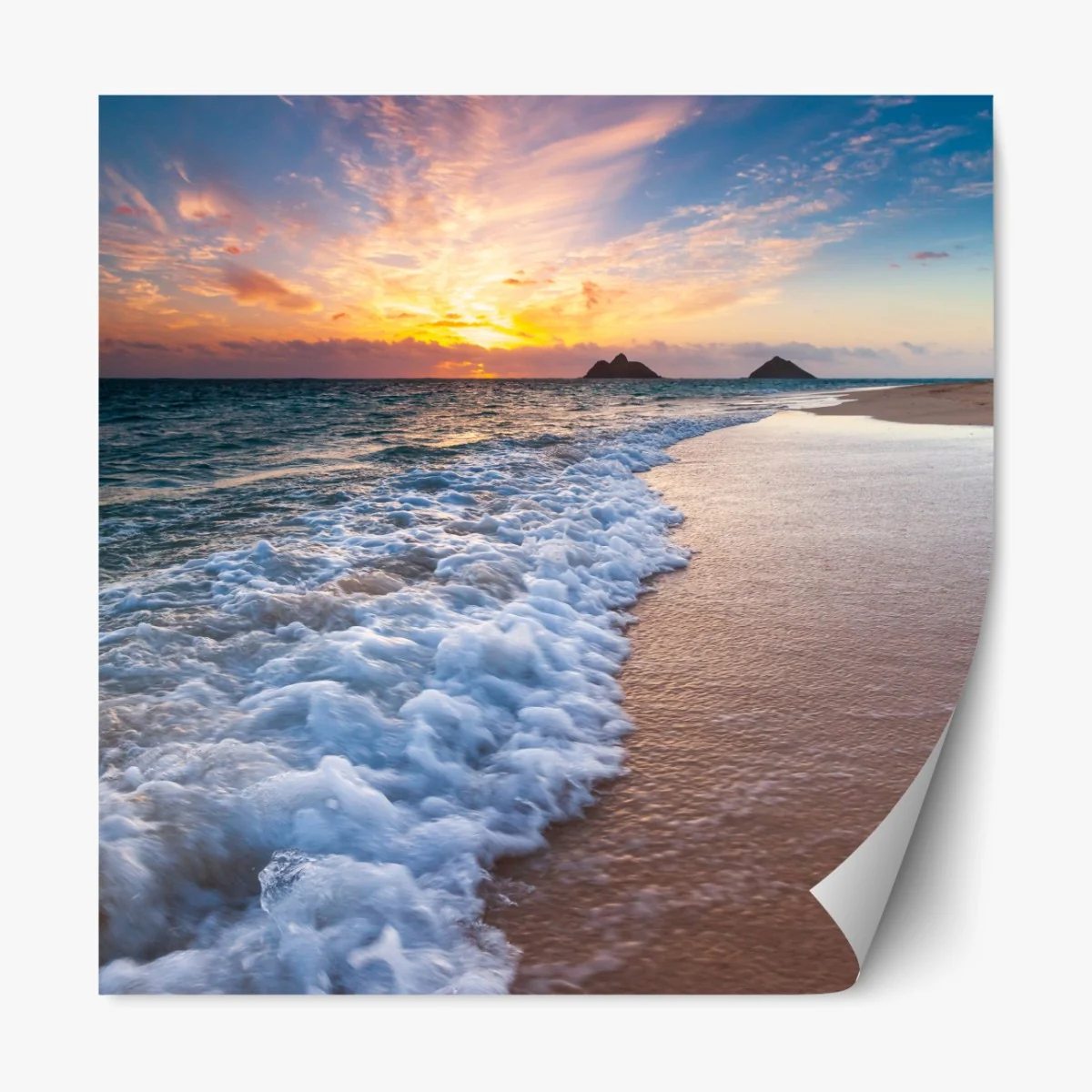 Naklejka repozycjonowalna spokojny wschód słońca nad brzegiem oceanu – Wallissimo® Naklejka repozycjonowalna spokojny wschód słońca nad brzegiem oceanu – Wallissimo®