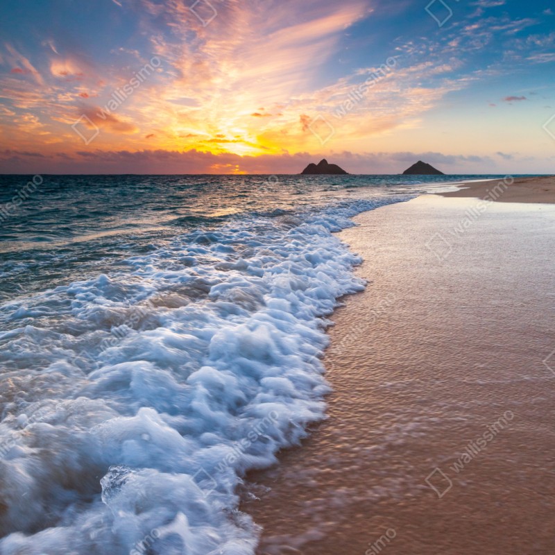 Naklejka repozycjonowalna spokojny wschód słońca nad brzegiem oceanu – Wallissimo® Naklejka repozycjonowalna spokojny wschód słońca nad brzegiem oceanu – Wallissimo®