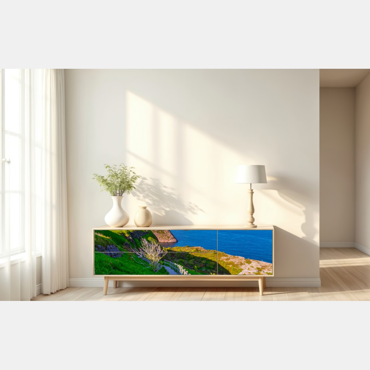 Naklejka repozycjonowalna nadmorska ścieżka z widokiem na morze – Wallissimo® Naklejka repozycjonowalna nadmorska ścieżka z widokiem na morze – Wallissimo®