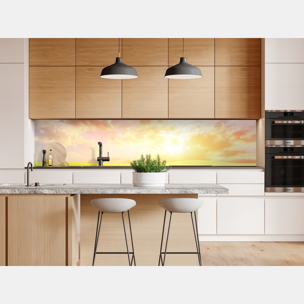 Naklejka repozycjonowalna słoneczna łąka o zmierzchu – Wallissimo® Naklejka repozycjonowalna słoneczna łąka o zmierzchu – Wallissimo®