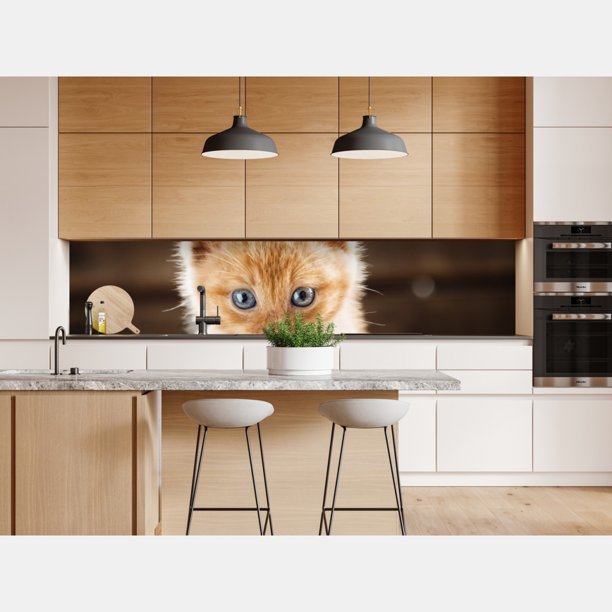 Naklejka repozycjonowalna rudy kociak w filiżance – Wallissimo® Naklejka repozycjonowalna rudy kociak w filiżance – Wallissimo®