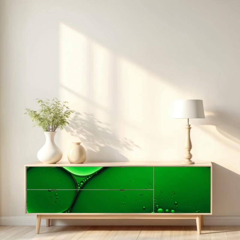 Naklejka repozycjonowalna zielone bańki abstrakcyjna kompozycja – Wallissimo® Naklejka repozycjonowalna zielone bańki abstrakcyjna kompozycja – Wallissimo®