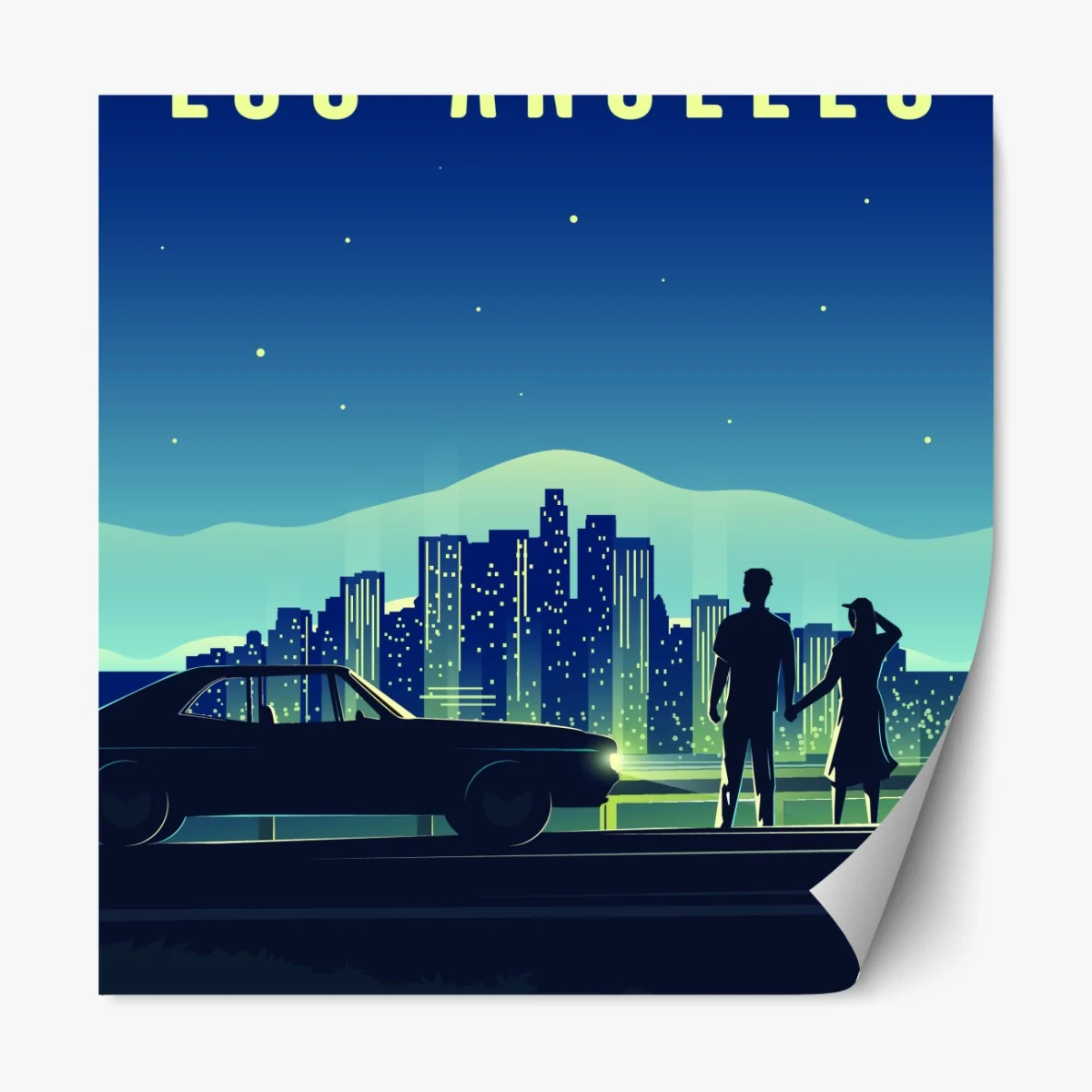 Naklejka repozycjonowalna Los Angeles nocna panorama – Wallissimo® Naklejka repozycjonowalna Los Angeles nocna panorama – Wallissimo®