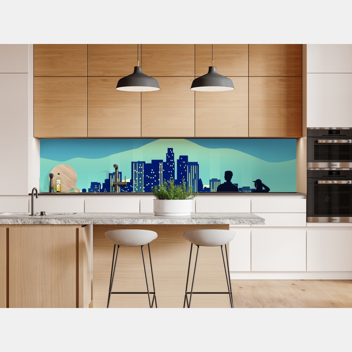 Naklejka repozycjonowalna Los Angeles nocna panorama – Wallissimo® Naklejka repozycjonowalna Los Angeles nocna panorama – Wallissimo®