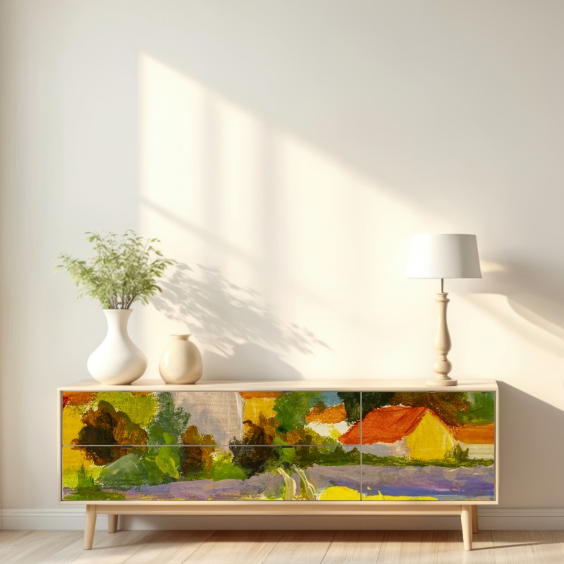 Naklejka repozycjonowalna lawendowe pola o zachodzie słońca – Wallissimo® Naklejka repozycjonowalna lawendowe pola o zachodzie słońca – Wallissimo®