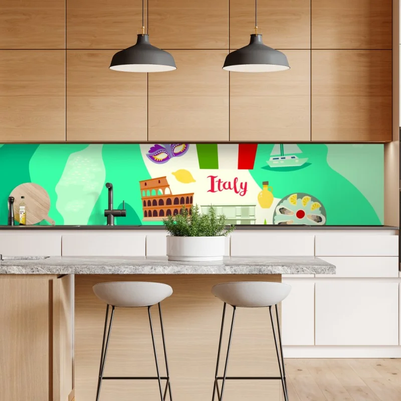 Naklejka repozycjonowalna tropikalny zachód słońca z sylwetkami palm – Wallissimo®