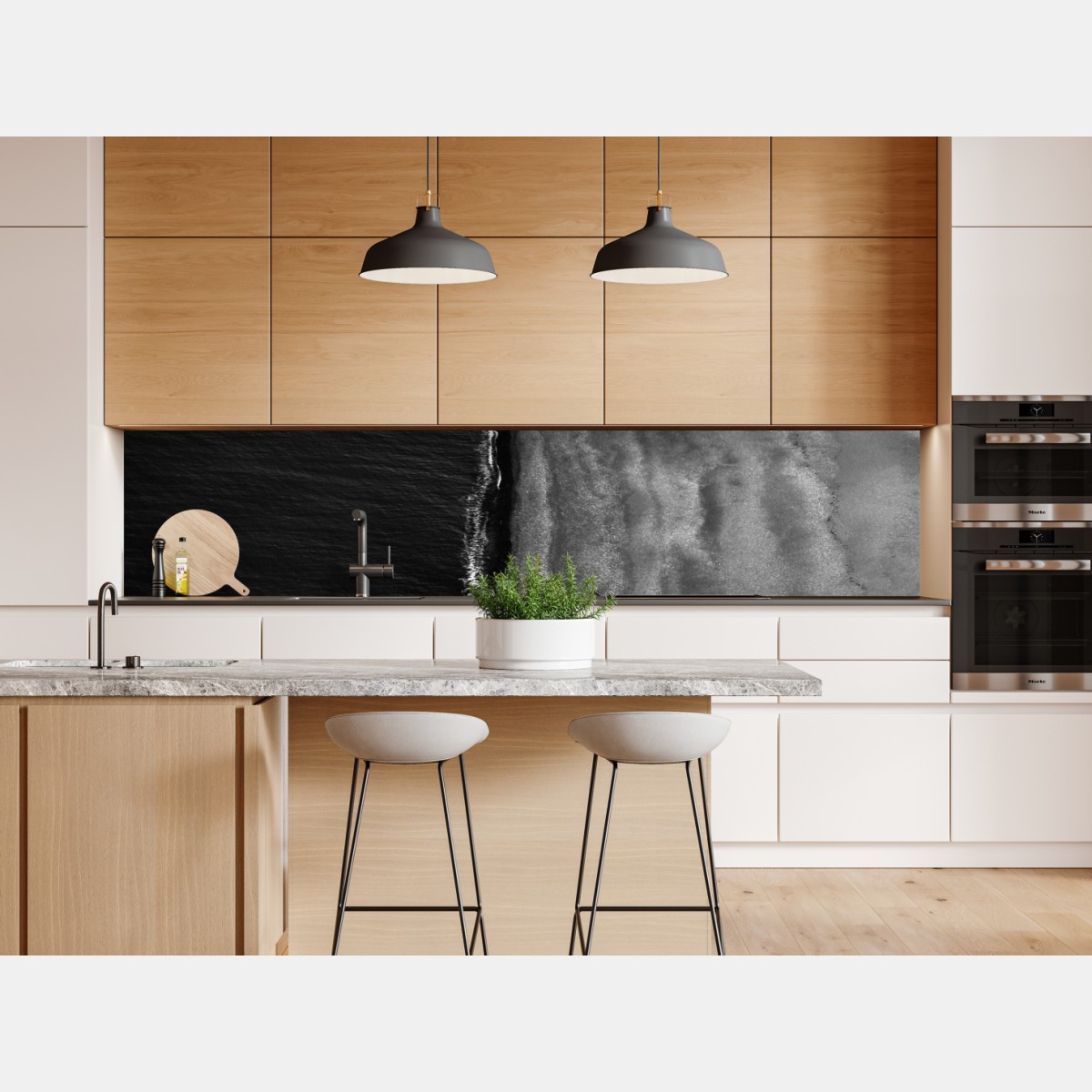 Naklejka repozycjonowalna monochromatyczne wybrzeże z lotu ptaka – Wallissimo® Naklejka repozycjonowalna monochromatyczne wybrzeże z lotu ptaka – Wallissimo®