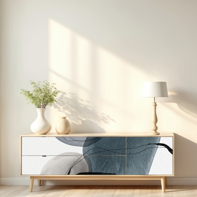 Naklejka repozycjonowalna spokojne niebieskie akwarelowe kule – Wallissimo® Naklejka repozycjonowalna spokojne niebieskie akwarelowe kule – Wallissimo®