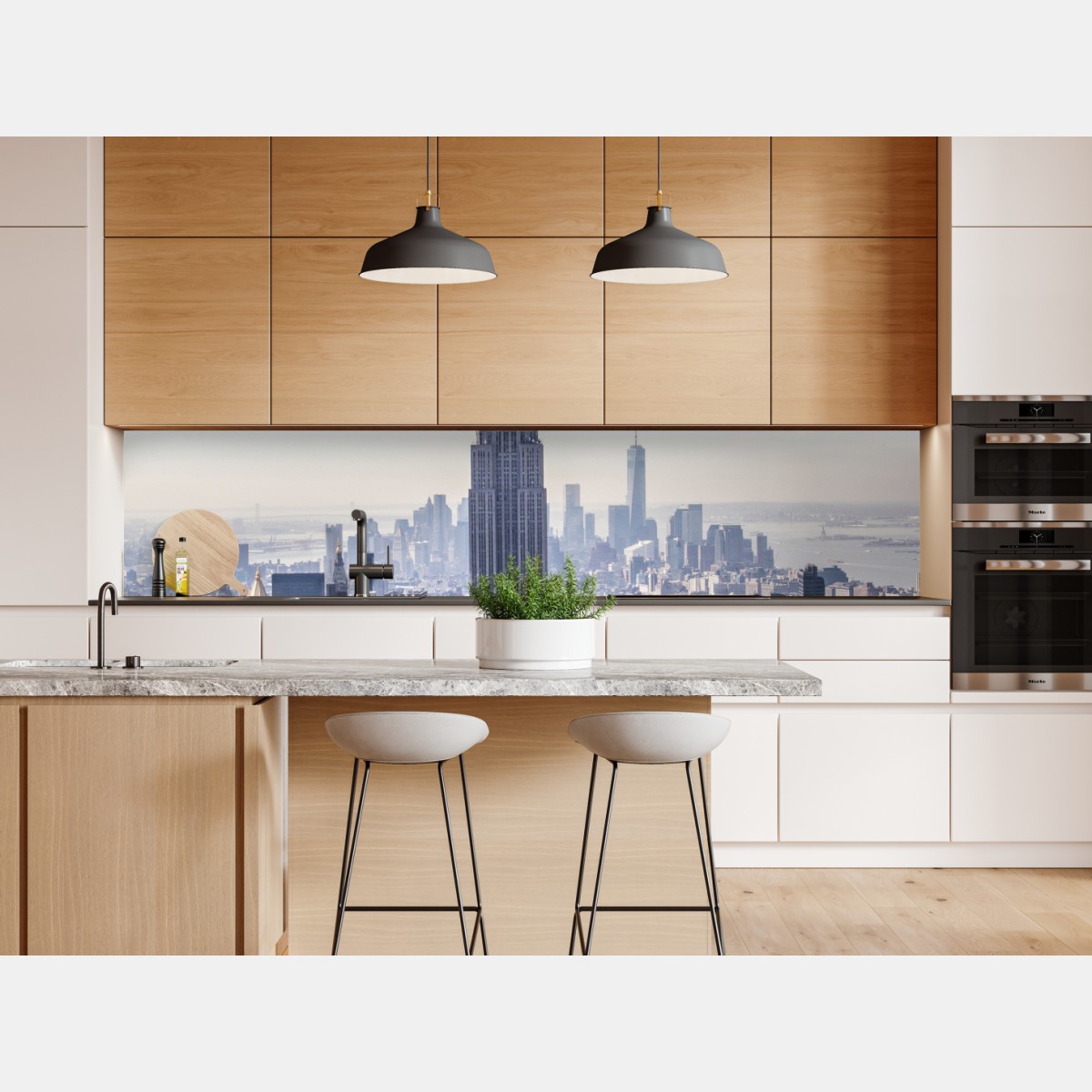 Naklejka repozycjonowalna panorama Nowego Jorku z Empire State Building – Wallissimo® Naklejka repozycjonowalna panorama Nowego Jorku z Empire State Building – Wallissimo®