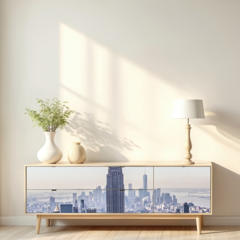 Naklejka repozycjonowalna panorama Nowego Jorku z Empire State Building – Wallissimo® Naklejka repozycjonowalna panorama Nowego Jorku z Empire State Building – Wallissimo®