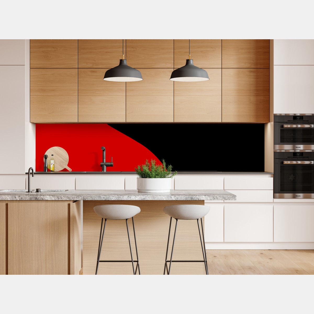 Naklejka repozycjonowalna odważna czerwono-czarna sylwetka – Wallissimo® Naklejka repozycjonowalna odważna czerwono-czarna sylwetka – Wallissimo®