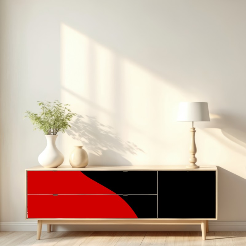 Naklejka repozycjonowalna odważna czerwono-czarna sylwetka – Wallissimo® Naklejka repozycjonowalna odważna czerwono-czarna sylwetka – Wallissimo®