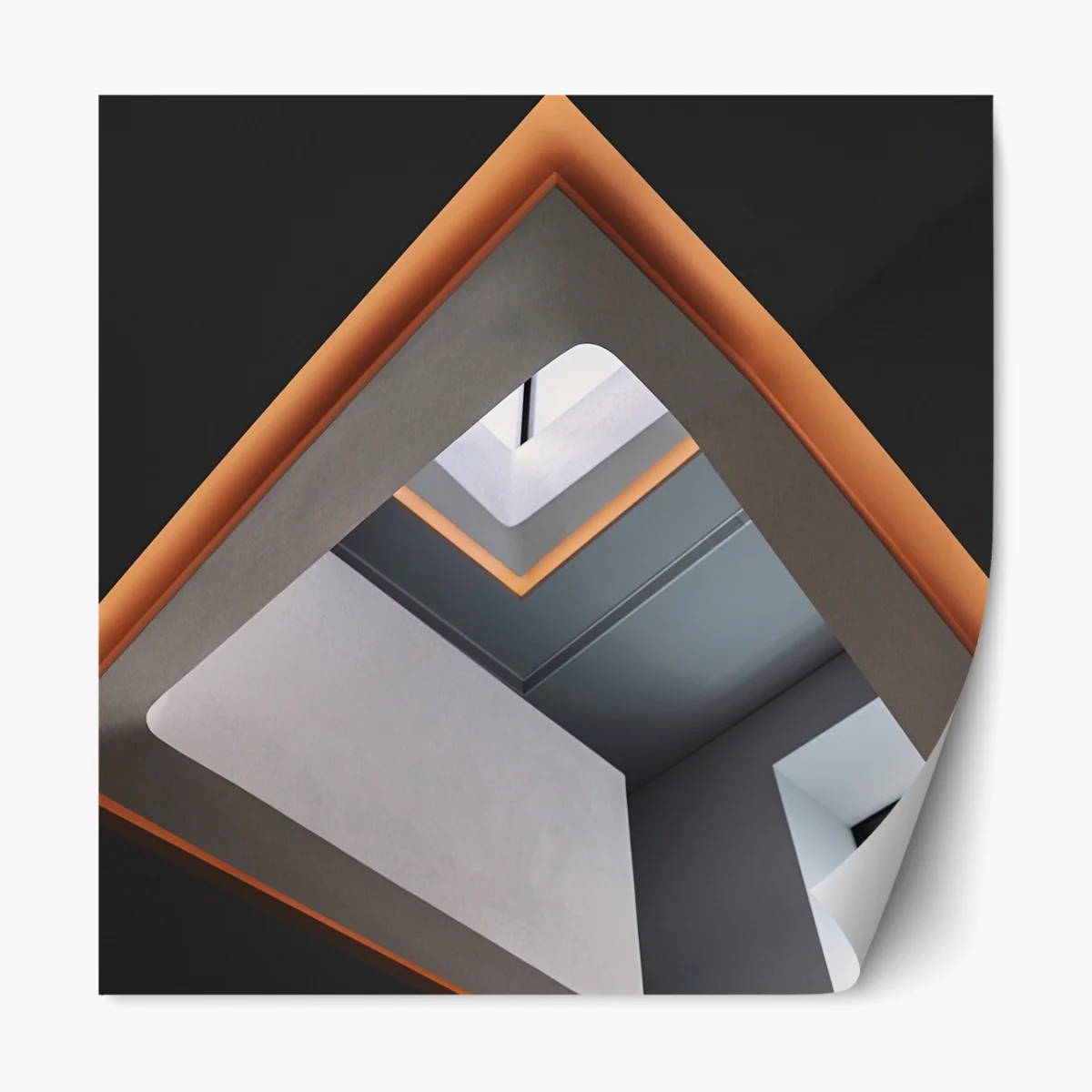 Naklejka repozycjonowalna minimalistyczne geometryczne wnętrze z świetlikiem – Wallissimo® Naklejka repozycjonowalna minimalistyczne geometryczne wnętrze z świetlikiem – Wallissimo®