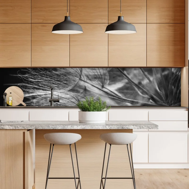 Naklejka repozycjonowalna akwarelowe liście eukaliptusa na ciemnym tle – Wallissimo®