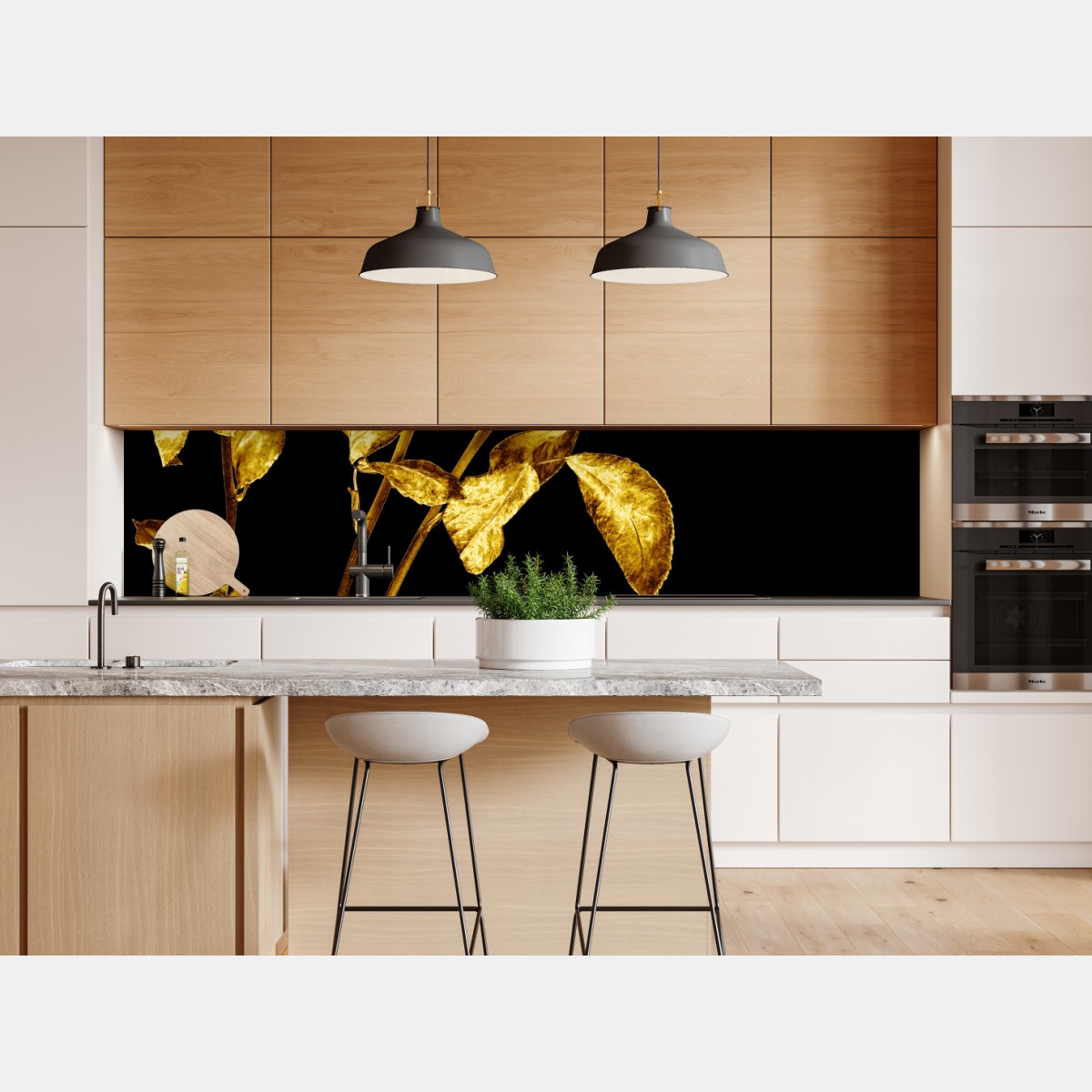 Naklejka repozycjonowalna złote róże na czarnym tle – Wallissimo® Naklejka repozycjonowalna złote róże na czarnym tle – Wallissimo®