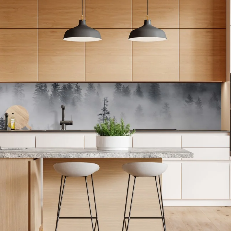 Naklejka repozycjonowalna perspektywa Mostu Brooklyńskiego w monochromie – Wallissimo®