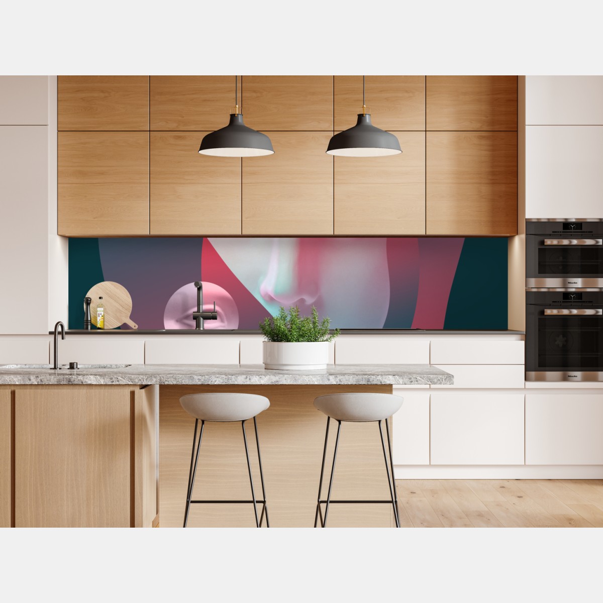 Naklejka repozycjonowalna surrealistyczna klasyczna twarz w duotonie – Wallissimo® Naklejka repozycjonowalna surrealistyczna klasyczna twarz w duotonie – Wallissimo®