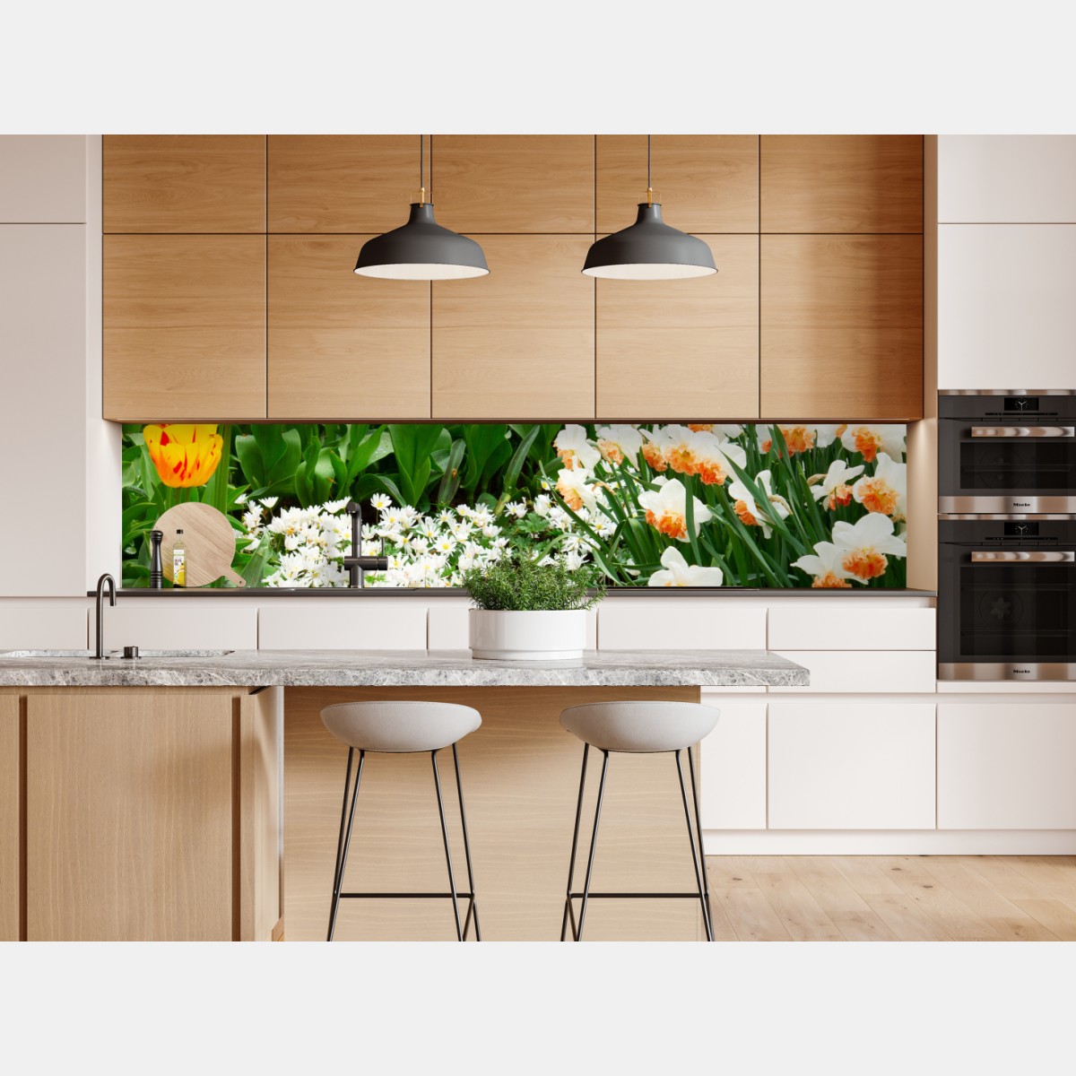 Naklejka repozycjonowalna żywy wiosenny ogród kwiatowy – Wallissimo® Naklejka repozycjonowalna żywy wiosenny ogród kwiatowy – Wallissimo®