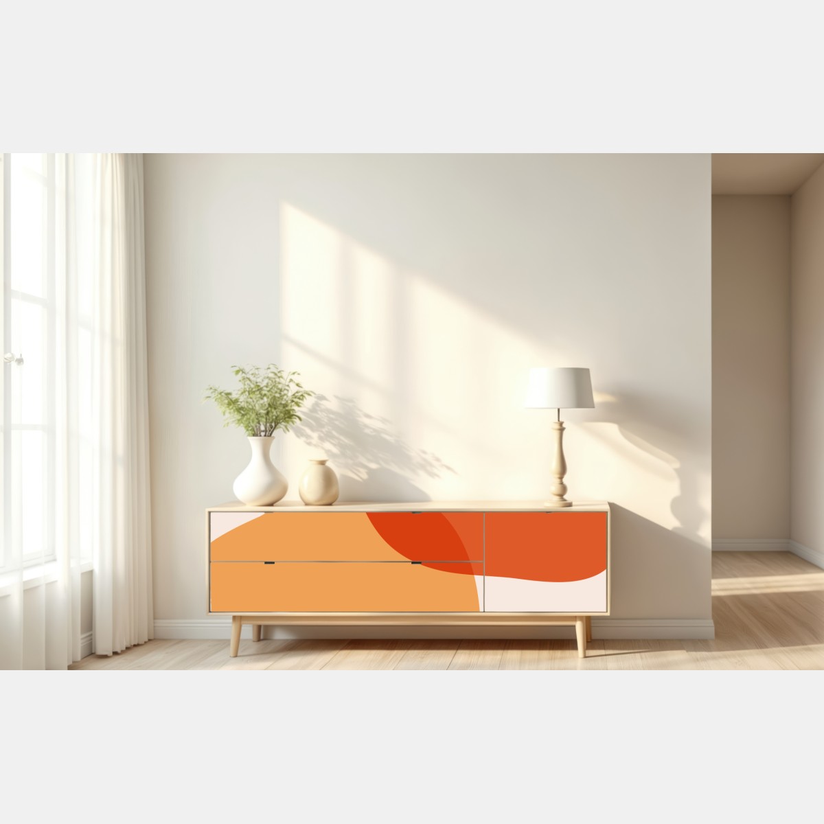 Naklejka repozycjonowalna ciepłe abstrakcyjne formy – Wallissimo® Naklejka repozycjonowalna ciepłe abstrakcyjne formy – Wallissimo®