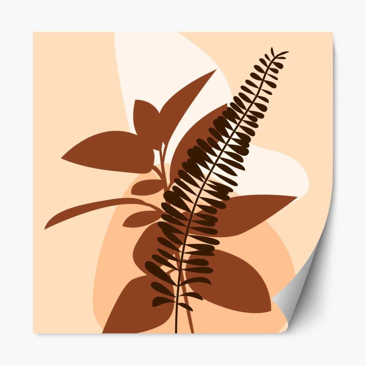 Naklejka repozycjonowalna ziemiste abstrakcyjne liście – Wallissimo® Naklejka repozycjonowalna ziemiste abstrakcyjne liście – Wallissimo®