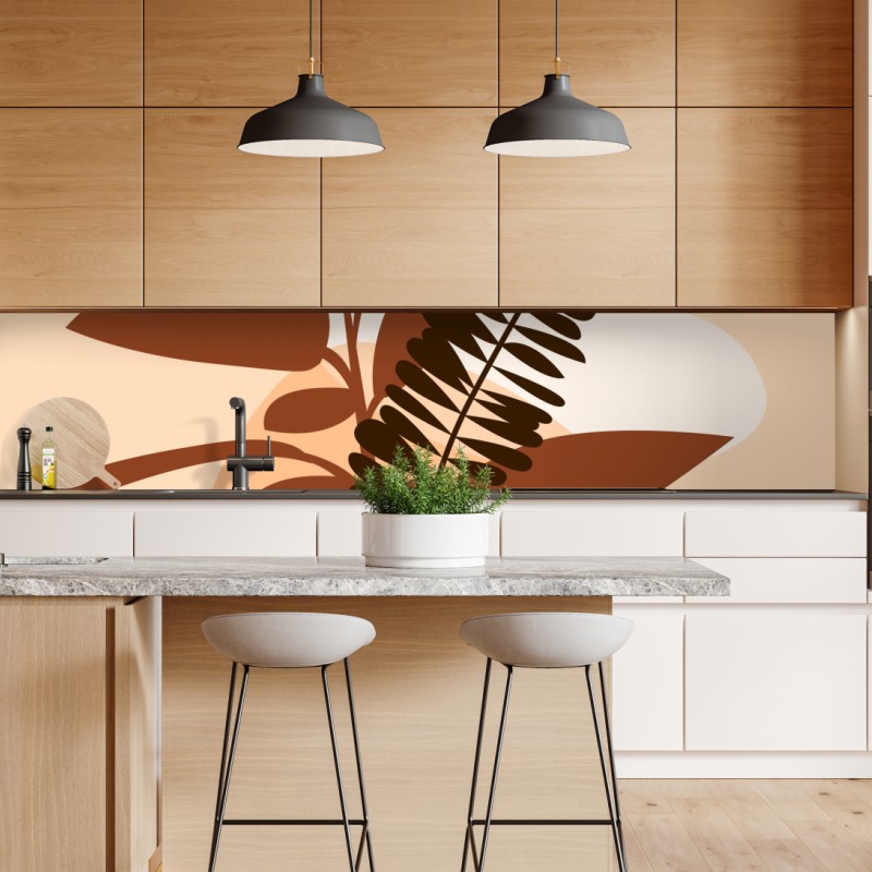 Naklejka repozycjonowalna złote tropikalne liście line art – Wallissimo®