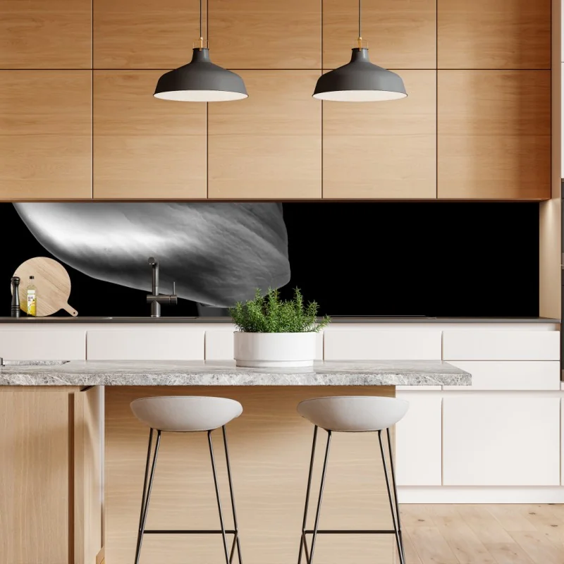 Naklejka repozycjonowalna botaniczny wzór z kwiatami cytrusów na granatowym tle – Wallissimo®