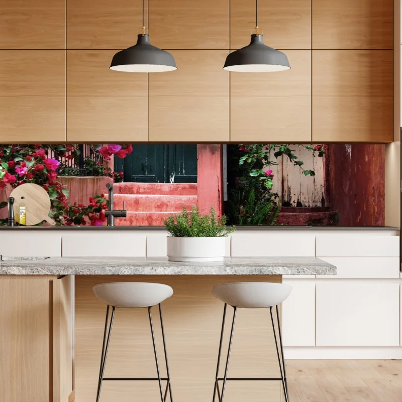 Naklejka repozycjonowalna urokliwa ulica domów szachulcowych w Eguisheim, Alsacja – Wallissimo®