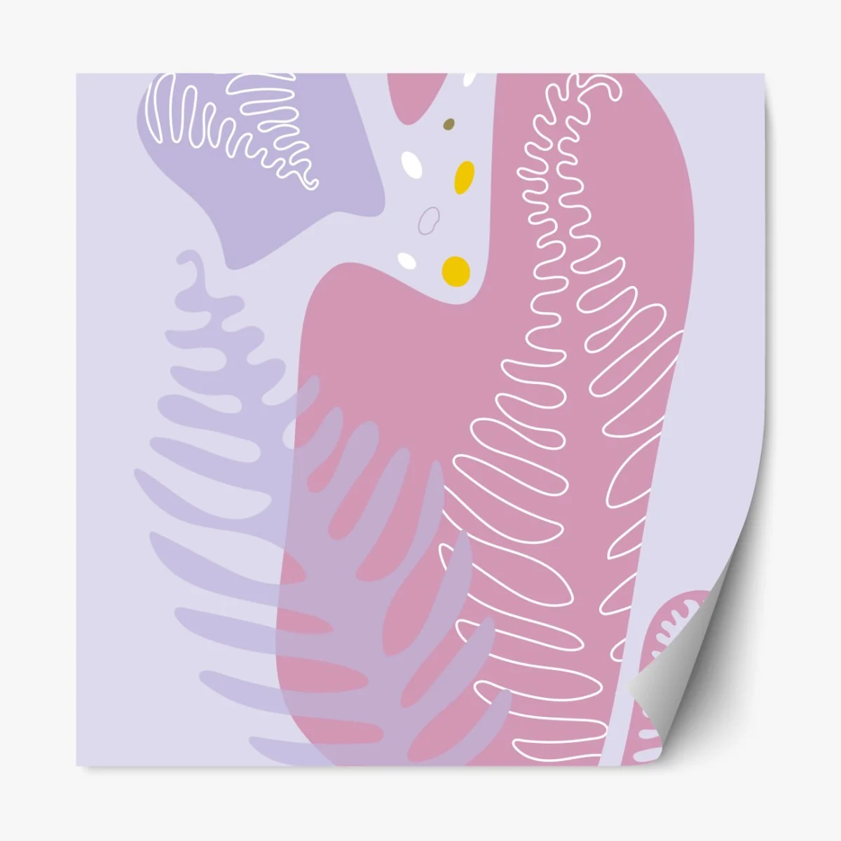 Naklejka repozycjonowalna delikatna pastelowa kompozycja botaniczna – Wallissimo® Naklejka repozycjonowalna delikatna pastelowa kompozycja botaniczna – Wallissimo®