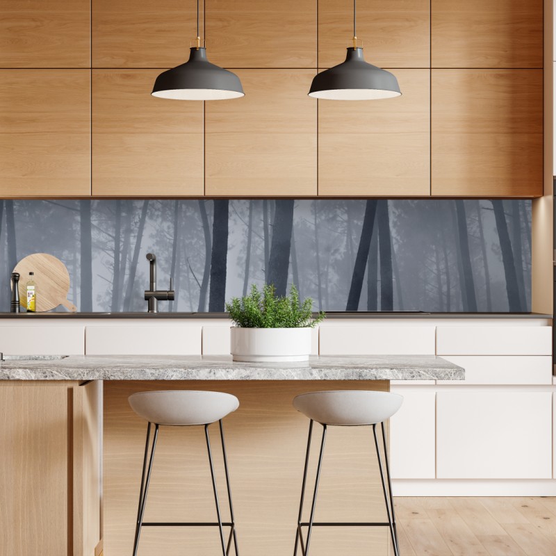 Naklejka repozycjonowalna słoneczny drewniany most nad spokojnym jeziorem – Wallissimo®