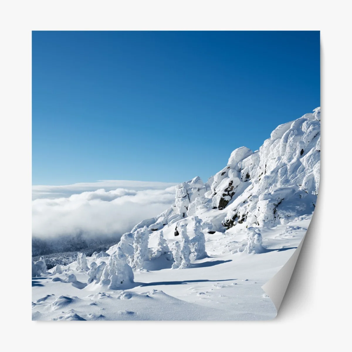 Naklejka repozycjonowalna spokojny zimowy krajobraz górski – Wallissimo® Naklejka repozycjonowalna spokojny zimowy krajobraz górski – Wallissimo®