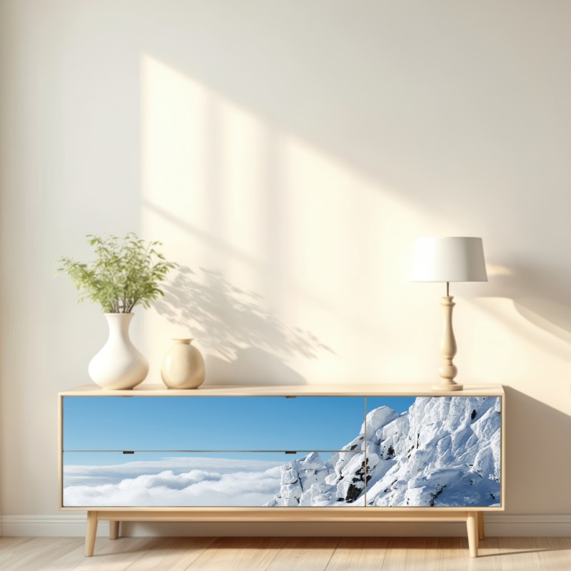 Naklejka repozycjonowalna spokojny zimowy krajobraz górski – Wallissimo® Naklejka repozycjonowalna spokojny zimowy krajobraz górski – Wallissimo®