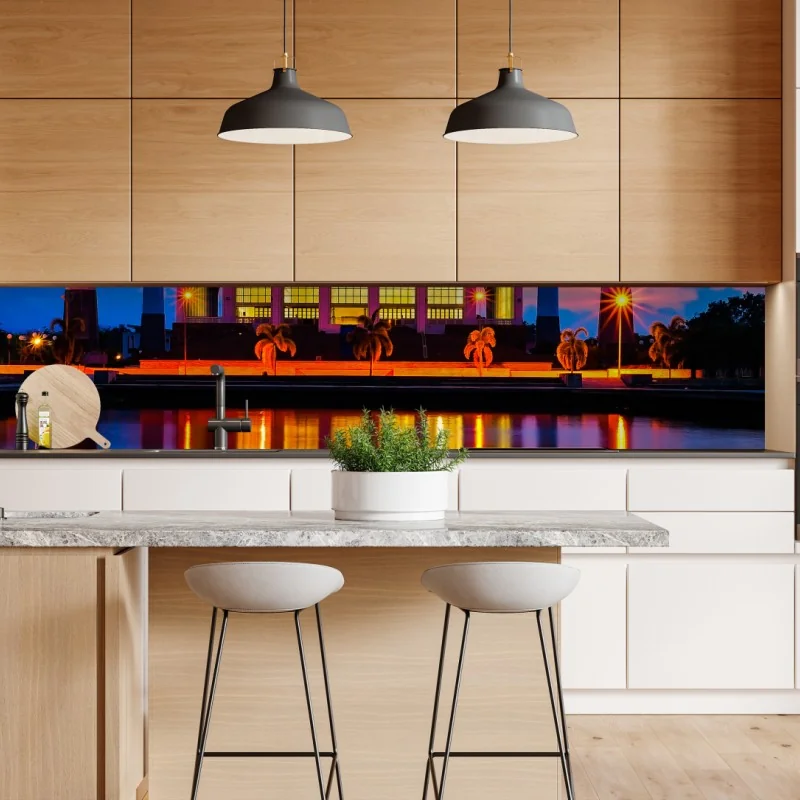 Naklejka repozycjonowalna tropikalny wzór z różowymi flamingami – Wallissimo®