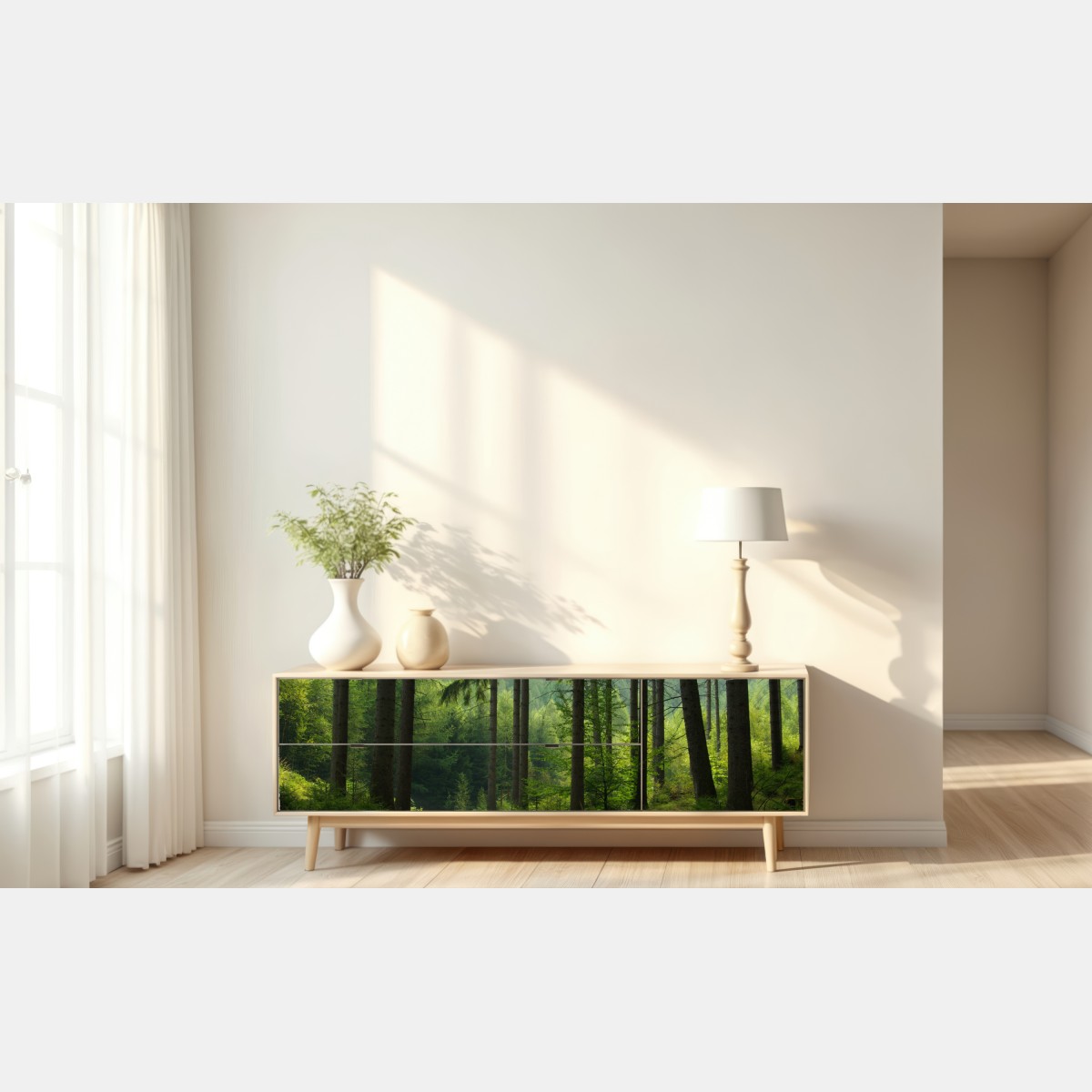 Naklejka repozycjonowalna spokojna leśna ścieżka – Wallissimo® Naklejka repozycjonowalna spokojna leśna ścieżka – Wallissimo®