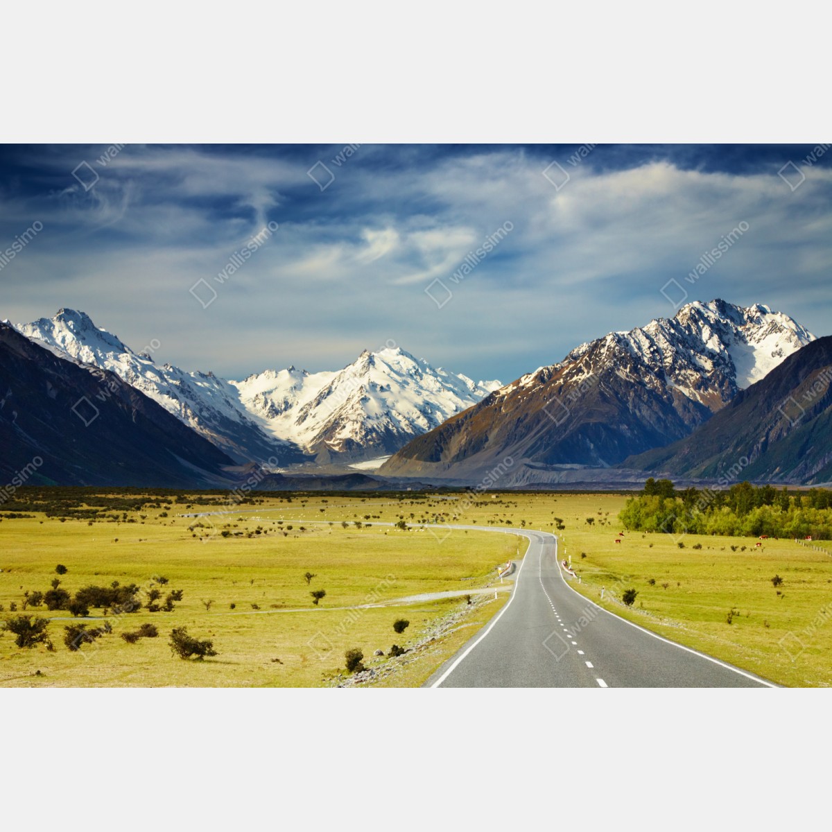 Naklejka repozycjonowalna droga do Alp Południowych, Nowa Zelandia – Wallissimo® Naklejka repozycjonowalna droga do Alp Południowych, Nowa Zelandia – Wallissimo®