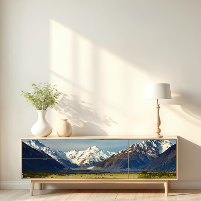 Naklejka repozycjonowalna droga do Alp Południowych, Nowa Zelandia – Wallissimo® Naklejka repozycjonowalna droga do Alp Południowych, Nowa Zelandia – Wallissimo®