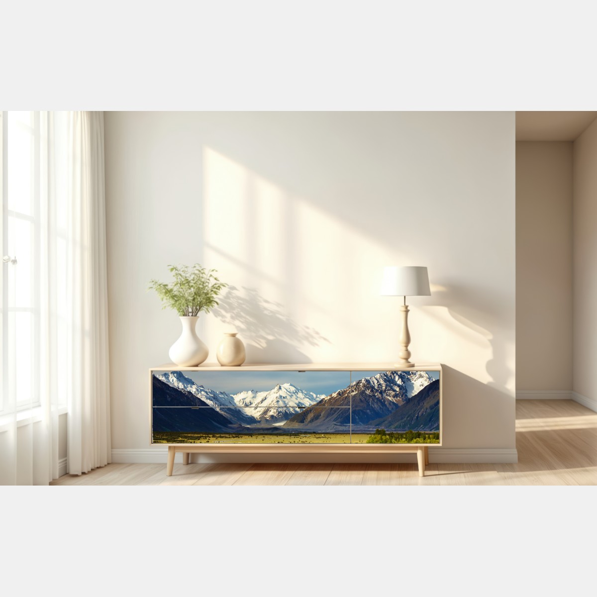 Naklejka repozycjonowalna droga do Alp Południowych, Nowa Zelandia – Wallissimo® Naklejka repozycjonowalna droga do Alp Południowych, Nowa Zelandia – Wallissimo®