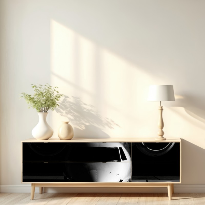 Naklejka repozycjonowalna monochromatyczny przód prywatnego odrzutowca – Wallissimo® Naklejka repozycjonowalna monochromatyczny przód prywatnego odrzutowca – Wallissimo®