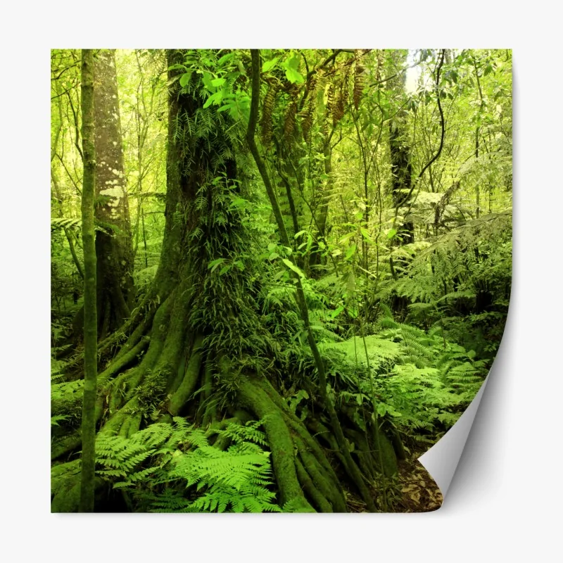 Naklejka repozycjonowalna beżowy liściasty wzór botaniczny – Wallissimo®