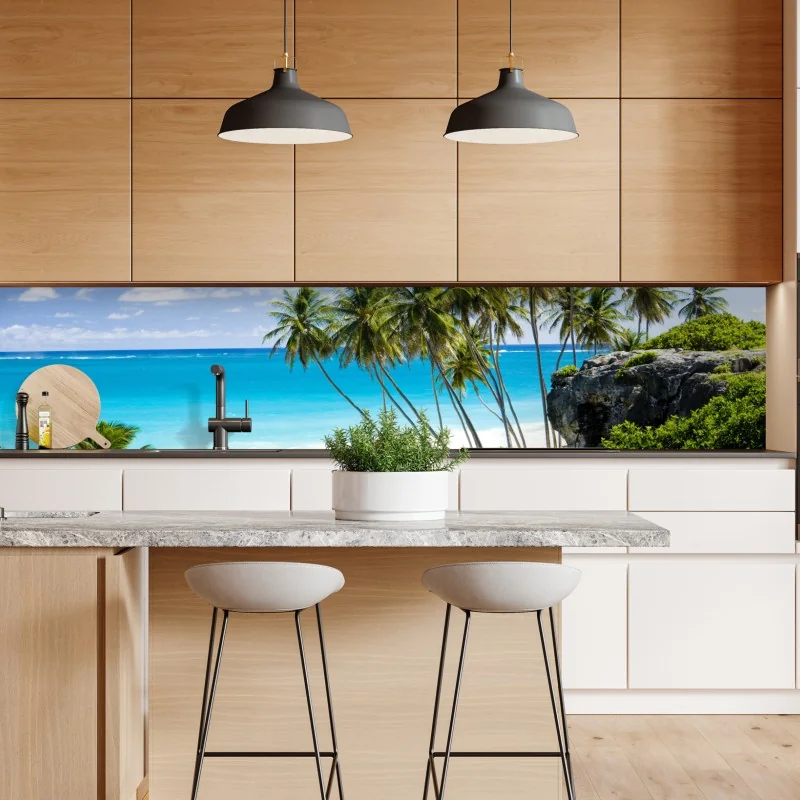 Naklejka repozycjonowalna tropikalny wzór z różowymi flamingami – Wallissimo®