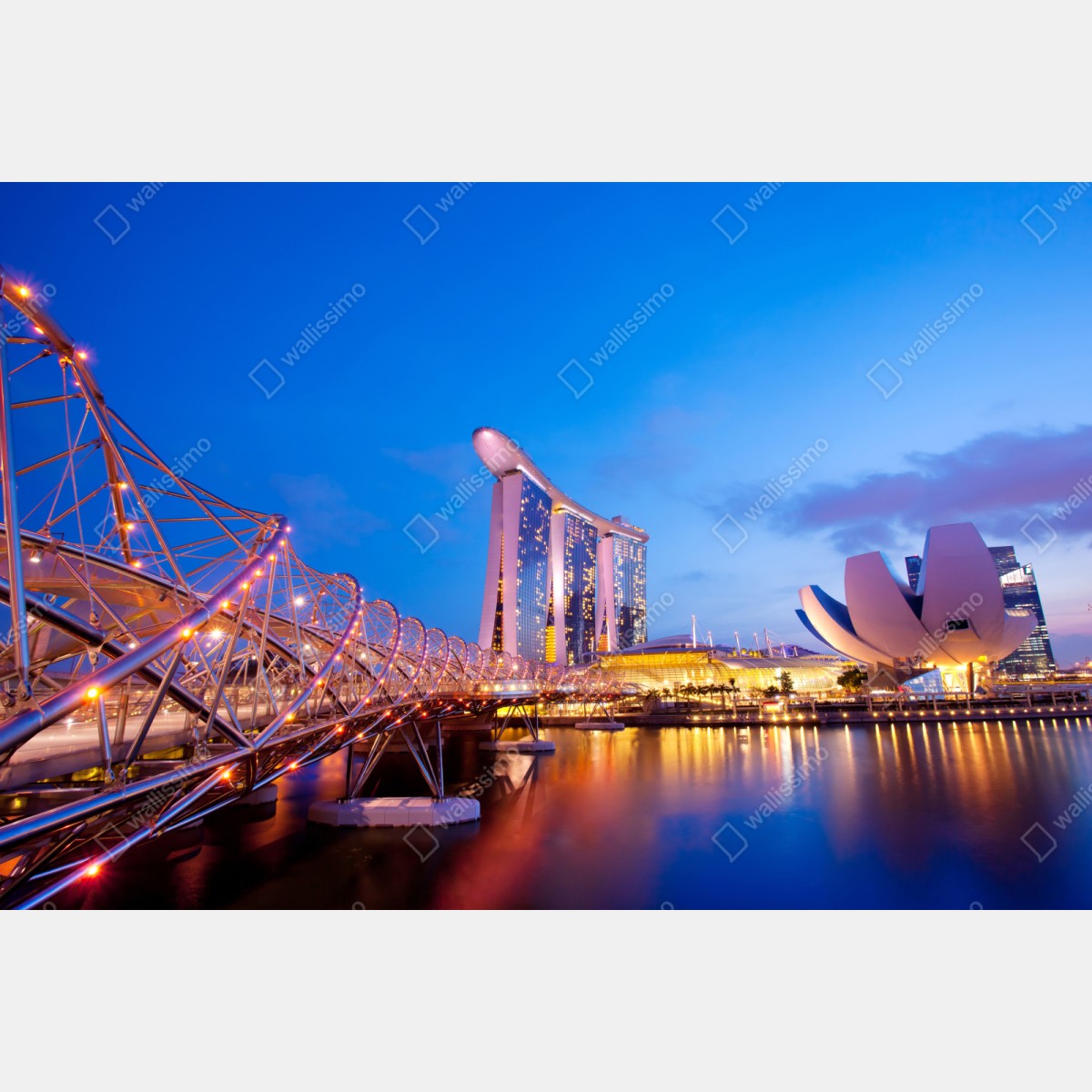 Naklejka repozycjonowalna panorama Marina Bay o zmierzchu – Wallissimo® Naklejka repozycjonowalna panorama Marina Bay o zmierzchu – Wallissimo®