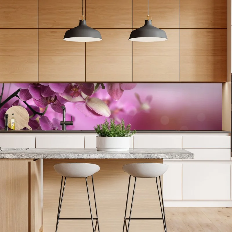 Naklejka repozycjonowalna czerwony botaniczny wzór liści – Wallissimo®