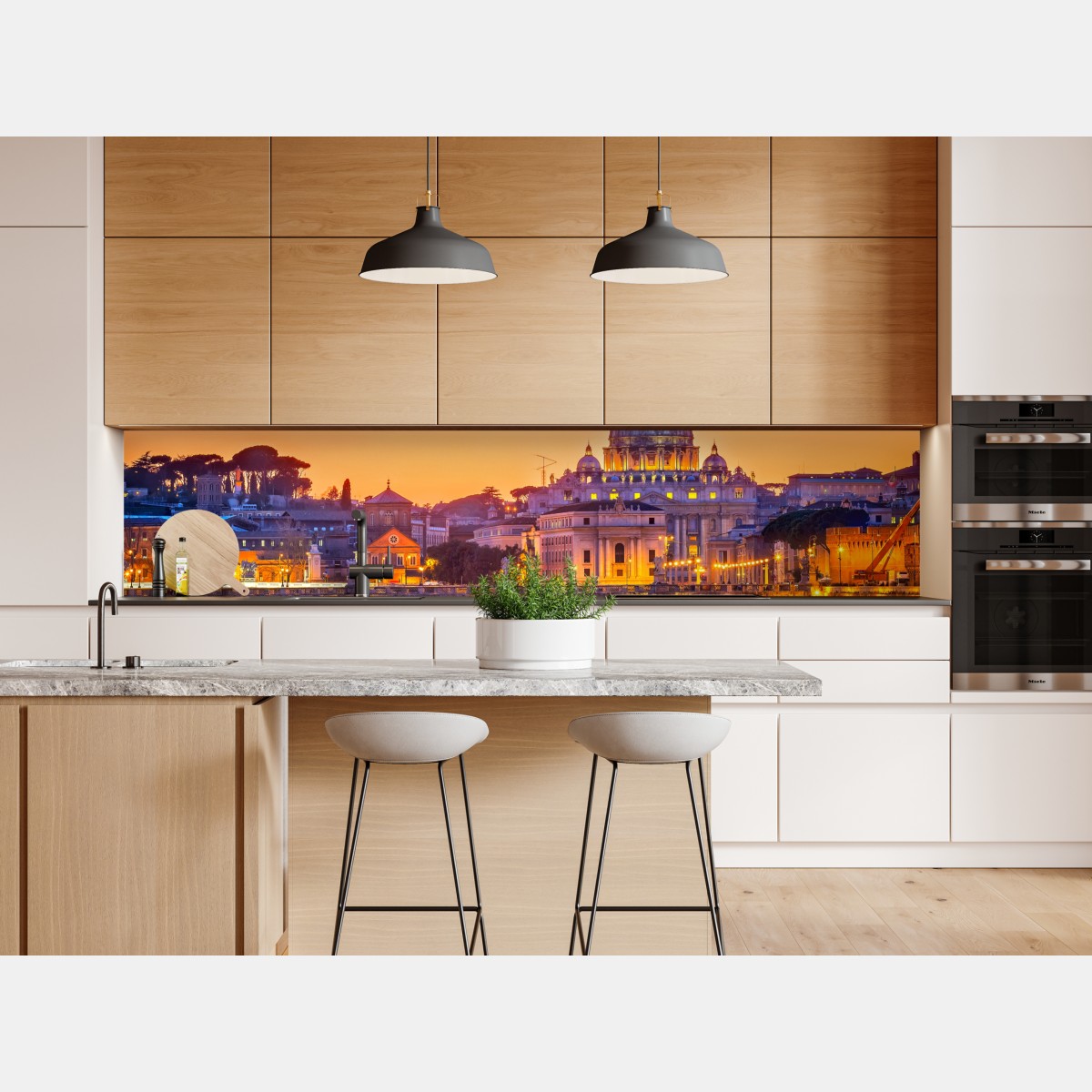 Naklejka repozycjonowalna zachód słońca nad Bazyliką św. Piotra i Tybrem – Wallissimo® Naklejka repozycjonowalna zachód słońca nad Bazyliką św. Piotra i Tybrem – Wallissimo®