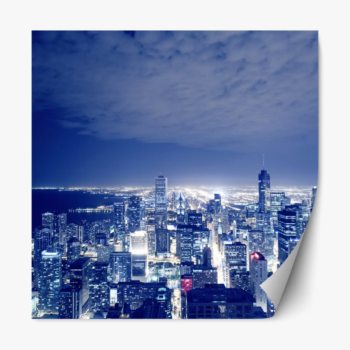 Naklejka repozycjonowalna Chicago nocna panorama miasta – Wallissimo® Naklejka repozycjonowalna Chicago nocna panorama miasta – Wallissimo®