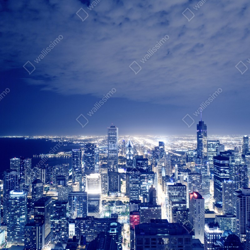 Naklejka repozycjonowalna Chicago nocna panorama miasta – Wallissimo® Naklejka repozycjonowalna Chicago nocna panorama miasta – Wallissimo®