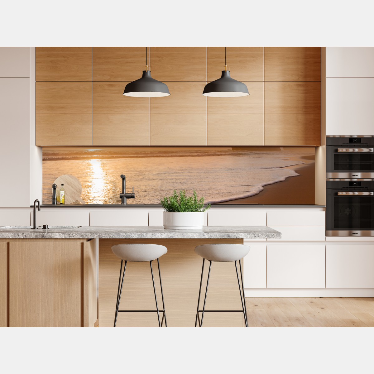 Naklejka repozycjonowalna złocisty zachód słońca nad plażą – Wallissimo® Naklejka repozycjonowalna złocisty zachód słońca nad plażą – Wallissimo®