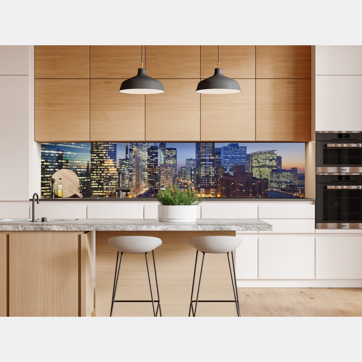 Naklejka repozycjonowalna widok na panoramę Chicago o zmierzchu – Wallissimo® Naklejka repozycjonowalna widok na panoramę Chicago o zmierzchu – Wallissimo®