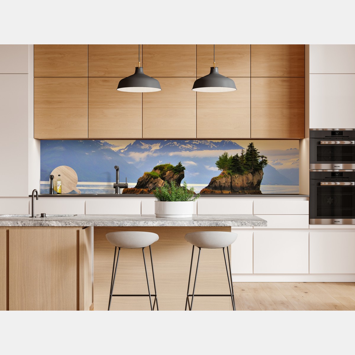 Naklejka repozycjonowalna spokojne odbicia wysp o zachodzie słońca – Wallissimo® Naklejka repozycjonowalna spokojne odbicia wysp o zachodzie słońca – Wallissimo®