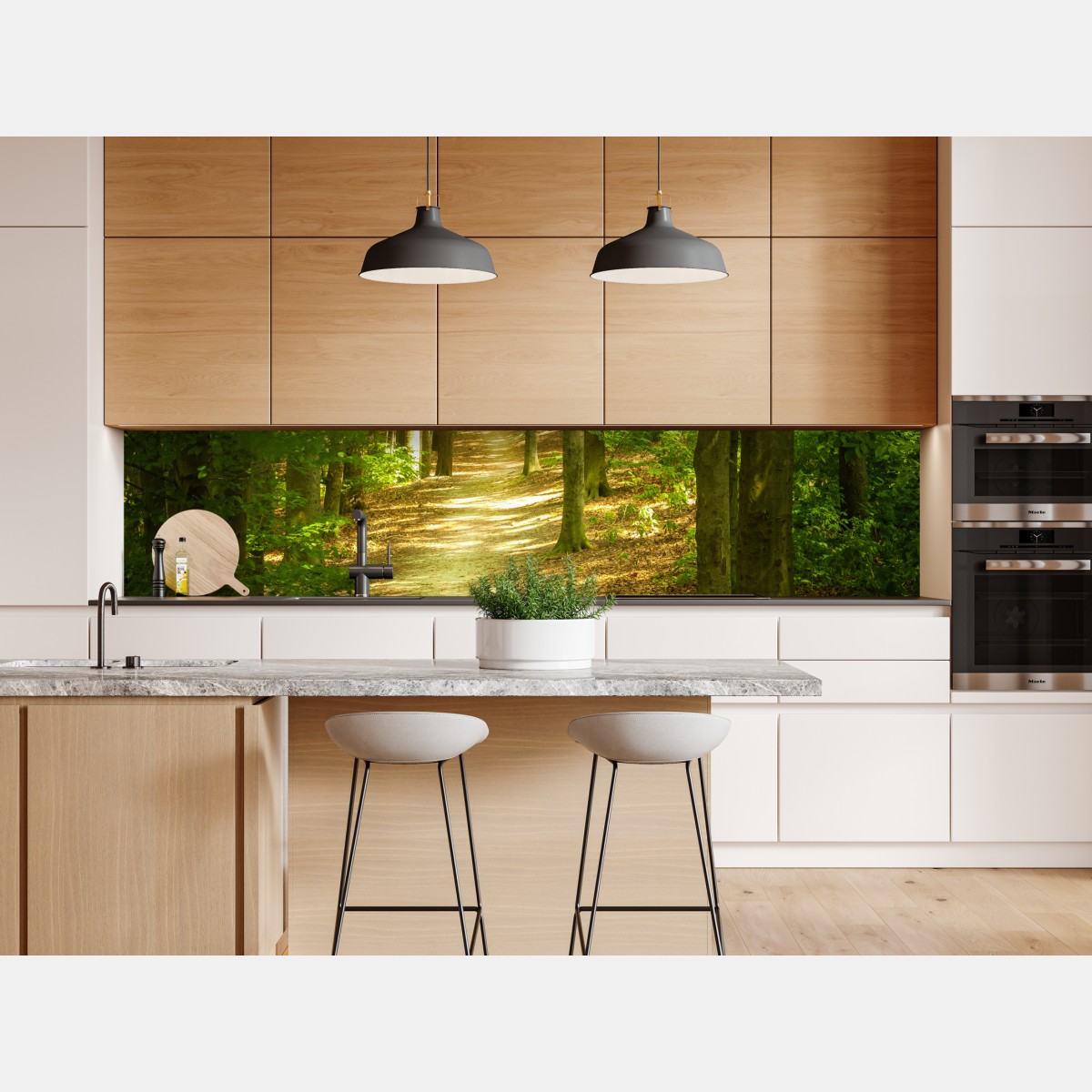 Naklejka repozycjonowalna słoneczna leśna ścieżka – Wallissimo® Naklejka repozycjonowalna słoneczna leśna ścieżka – Wallissimo®