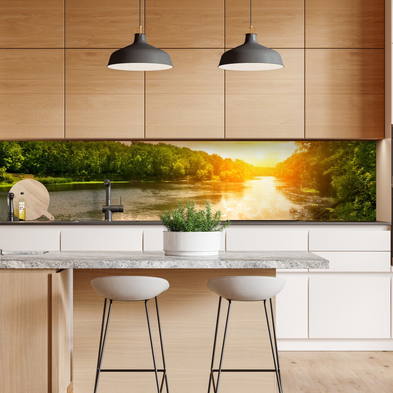 Naklejka repozycjonowalna pastelowy turkusowy wzór kwiatowy na miętowym tle – Wallissimo®