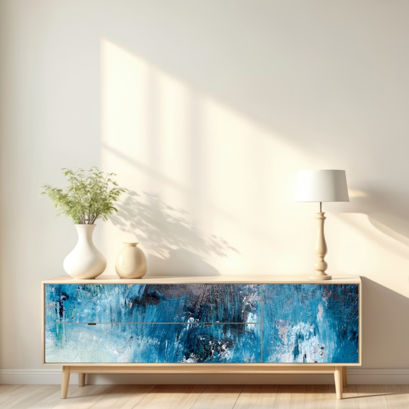 Naklejka repozycjonowalna głęboka niebieska tekstura abstrakcyjna – Wallissimo® Naklejka repozycjonowalna głęboka niebieska tekstura abstrakcyjna – Wallissimo®